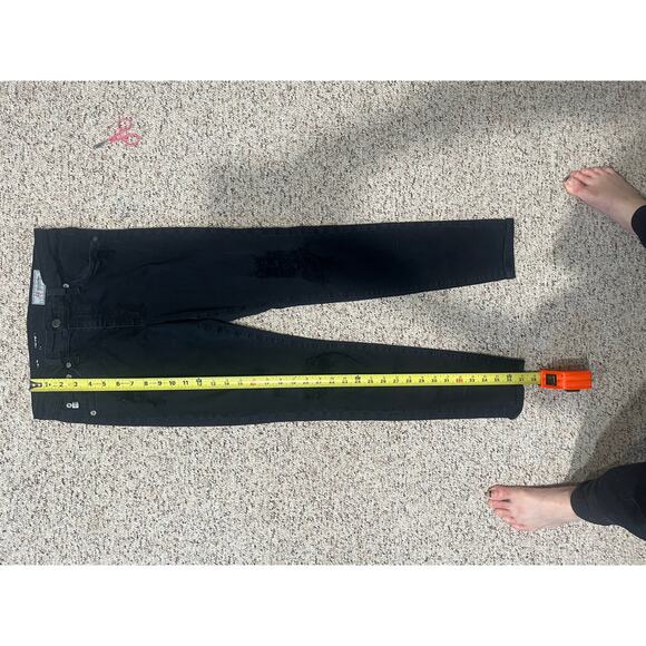 AG-ED Adriano Goldschmied Black Distressed Stretchy Skinny Jeans Size 28 R - Picture 8 of 8